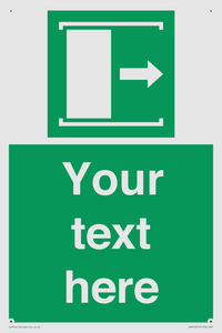 Custom sign safe condition Door slides right to open